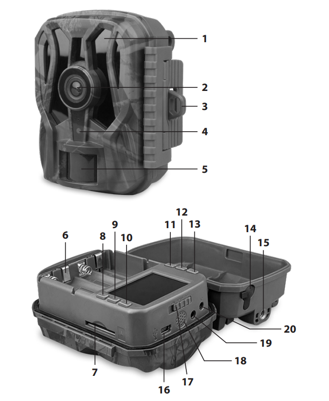Fotopułapka DOGTRACE D-Guard Mini - Budowa urządzenia