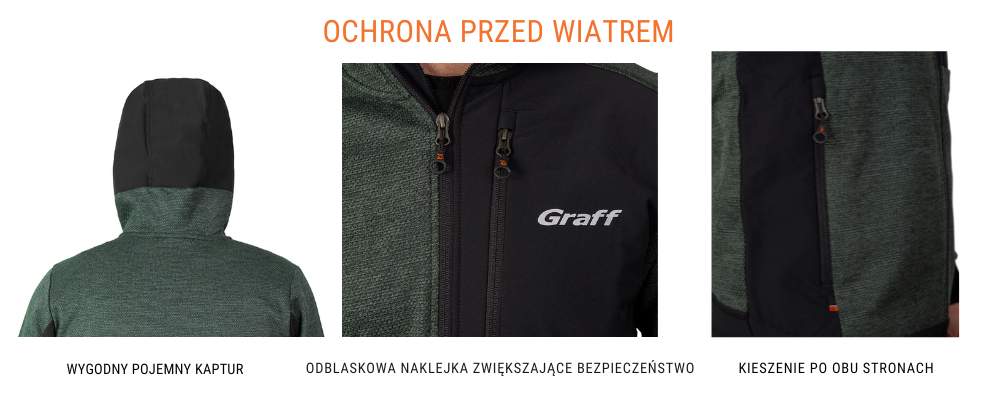 BLUZA POLAROWA GRAFF 233-P-BL - Zielony - Zalety