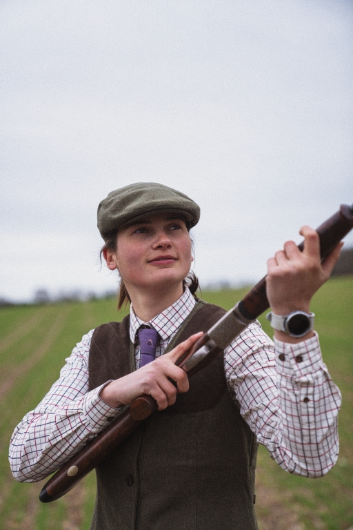 DAMSKA KOSZULA SEELAND KERRY SHOOTING - Cabernet/Blue Check - Podczas pobytu na strzelnicy