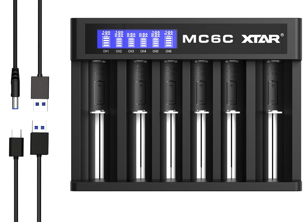 Ładowarka XTAR MC6C - Z kablami