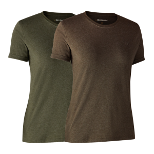DAMSKI T-SHIRT DEERHUNTER 2-PACK 8395 - Green Melange/Brązowo Liściasty Melanż, DAMSKI T-SHIRT DEERHUNTER 2-PACK 8395 - Green /Brązowo, T-shirty Deerhunter T-shirty