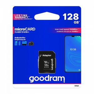 Karta pamięci microSDHC 128 GB + adapter SD, 5908267930168, Akcesoria GOODRAM Akcesoria